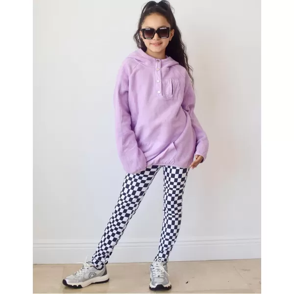 Arshiner Girls Fleece Pullover Hooded Sweatshirt Colorblock Sherpa Hoodie for Teen Girl Winter Button Jacket Coat with Pocket