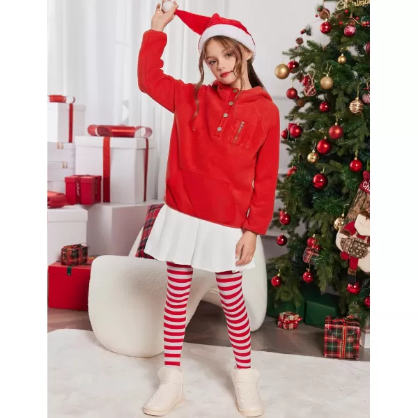 Arshiner Girls Fleece Pullover Hooded Sweatshirt Colorblock Sherpa Hoodie for Teen Girl Winter Button Jacket Coat with Pocket