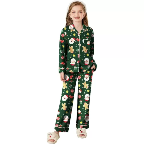 Arshiner Pajamas Set for Girls Plaid Long Sleeve Lounge Set Button Down Pj Sets