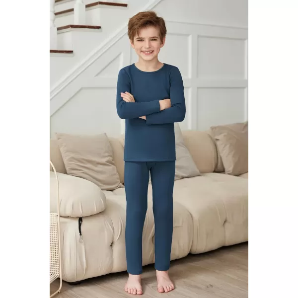 Arshienr Boys Thermal Underwear Set 2-Piece Base Layer Fleece Lined Long Johns Top Bottom Warm Set for Cold Weather
