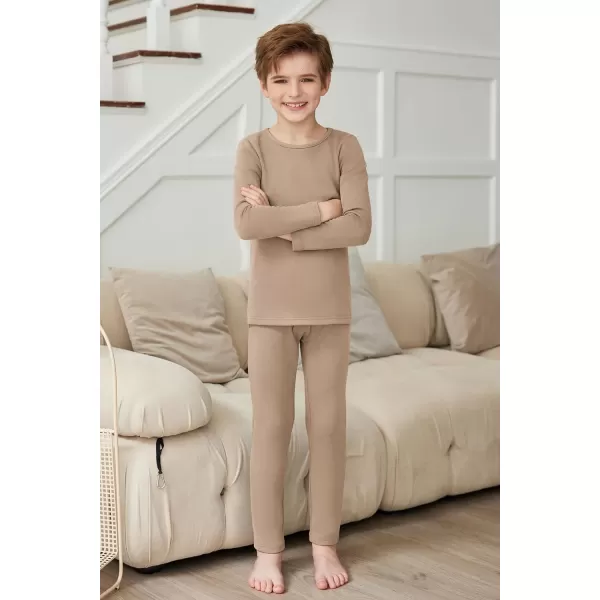 Arshienr Boys Thermal Underwear Set 2-Piece Base Layer Fleece Lined Long Johns Top Bottom Warm Set for Cold Weather