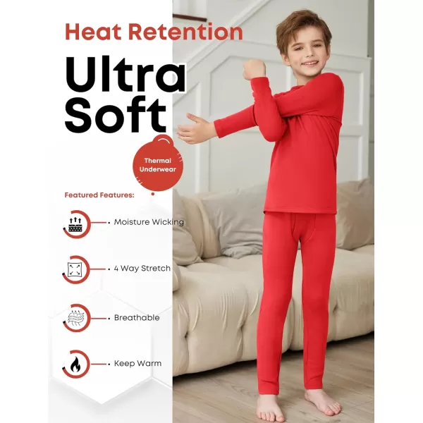 Arshienr Boys Thermal Underwear Set 2-Piece Base Layer Fleece Lined Long Johns Top Bottom Warm Set for Cold Weather