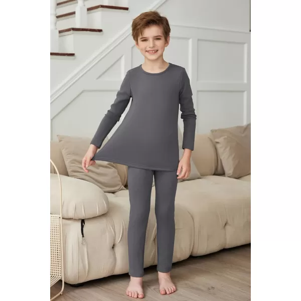 Arshienr Boys Thermal Underwear Set 2-Piece Base Layer Fleece Lined Long Johns Top Bottom Warm Set for Cold Weather