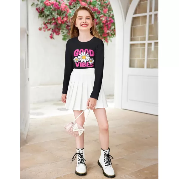 Arshiner Girls Crop Tops Long Sleeve Shirts Drop Shoulder Crewneck Casual Fashion T Shirts Tee