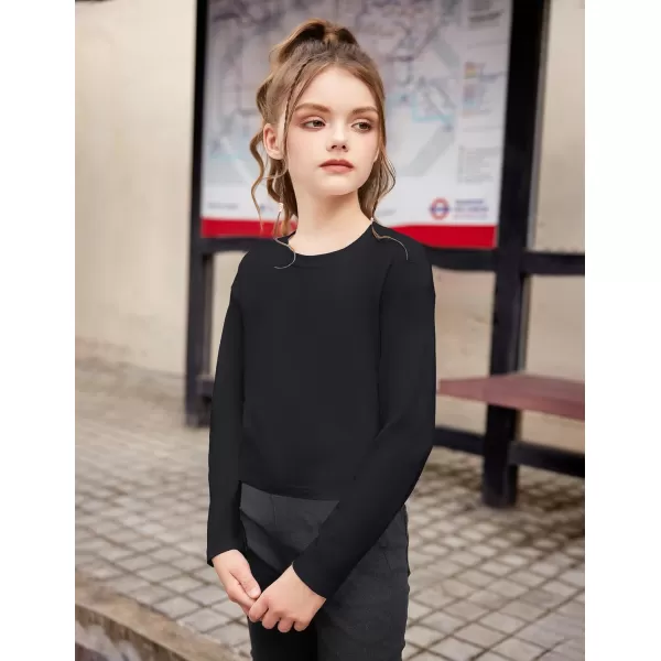 Arshiner Girls Crop Tops Long Sleeve Shirts Drop Shoulder Crewneck Casual Fashion T Shirts Tee