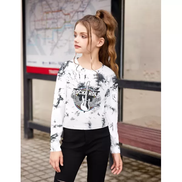 Arshiner Girls Crop Tops Long Sleeve Shirts Drop Shoulder Crewneck Casual Fashion T Shirts Tee