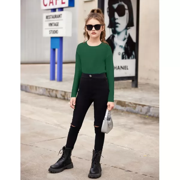 Arshiner Girls Crop Tops Long Sleeve Shirts Drop Shoulder Crewneck Casual Fashion T Shirts Tee