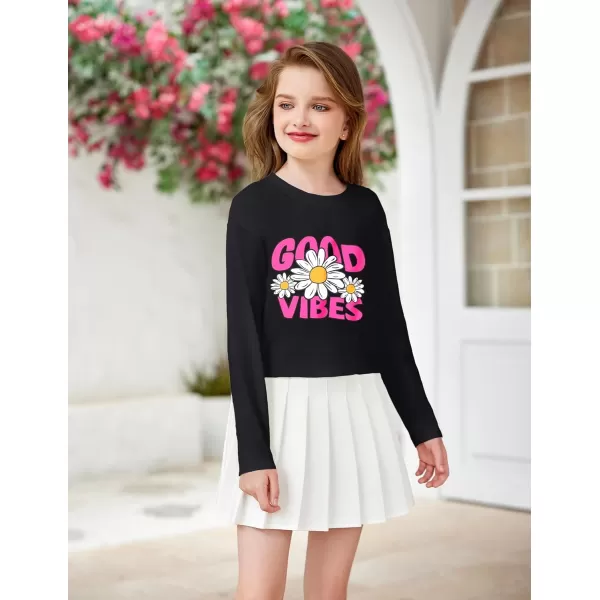 Arshiner Girls Crop Tops Long Sleeve Shirts Drop Shoulder Crewneck Casual Fashion T Shirts Tee