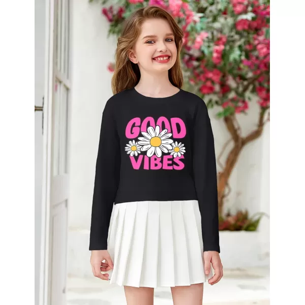 Arshiner Girls Crop Tops Long Sleeve Shirts Drop Shoulder Crewneck Casual Fashion T Shirts Tee