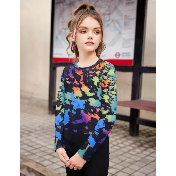 Arshiner Girls Crop Tops Long Sleeve Shirts Drop Shoulder Crewneck Casual Fashion T Shirts Tee