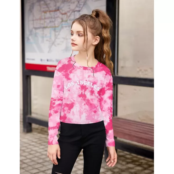 Arshiner Girls Crop Tops Long Sleeve Shirts Drop Shoulder Crewneck Casual Fashion T Shirts Tee
