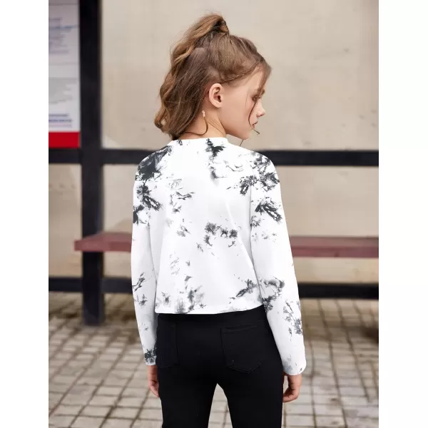 Arshiner Girls Crop Tops Long Sleeve Shirts Drop Shoulder Crewneck Casual Fashion T Shirts Tee