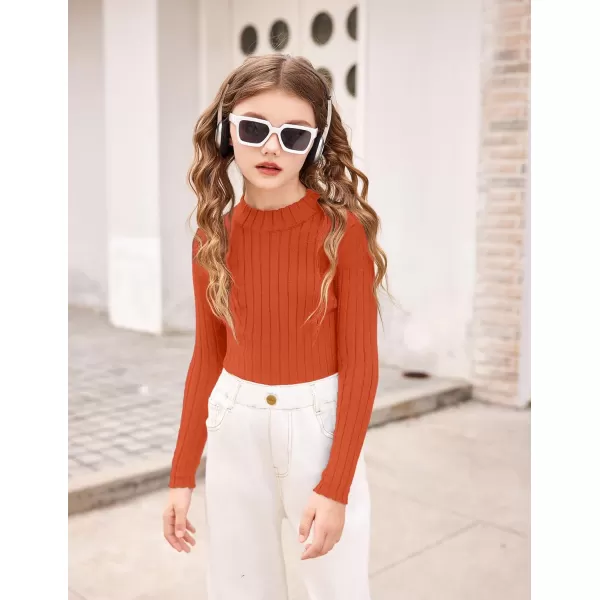 Arshiner Girls Shirts Half Turtleneck Long Sleeve Tops Casual Knitted Slim Fit Pullover Blouse Tee