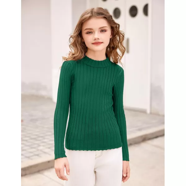 Arshiner Girls Shirts Half Turtleneck Long Sleeve Tops Casual Knitted Slim Fit Pullover Blouse Tee