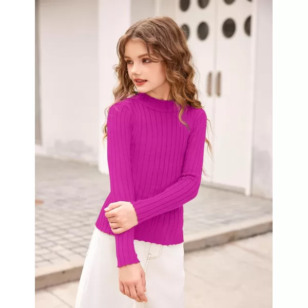 Arshiner Girls Shirts Half Turtleneck Long Sleeve Tops Casual Knitted Slim Fit Pullover Blouse Tee