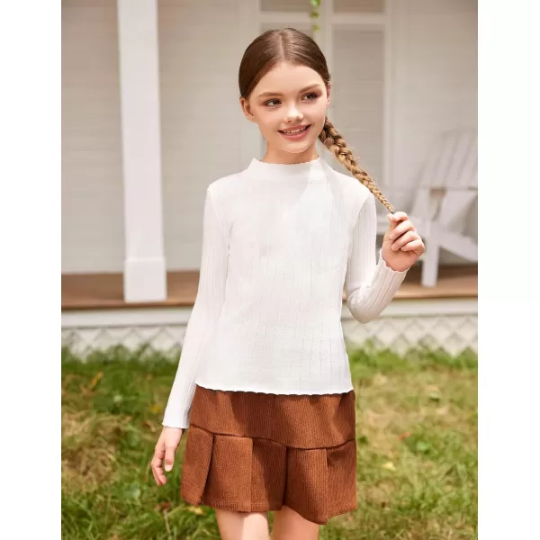Arshiner Girls Shirts Half Turtleneck Long Sleeve Tops Casual Knitted Slim Fit Pullover Blouse Tee