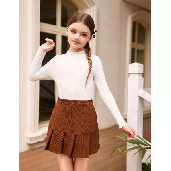 Arshiner Girls Shirts Half Turtleneck Long Sleeve Tops Casual Knitted Slim Fit Pullover Blouse Tee