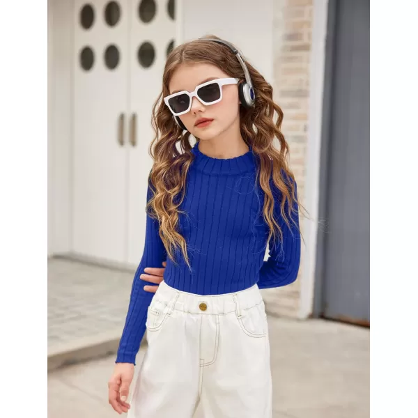 Arshiner Girls Shirts Half Turtleneck Long Sleeve Tops Casual Knitted Slim Fit Pullover Blouse Tee