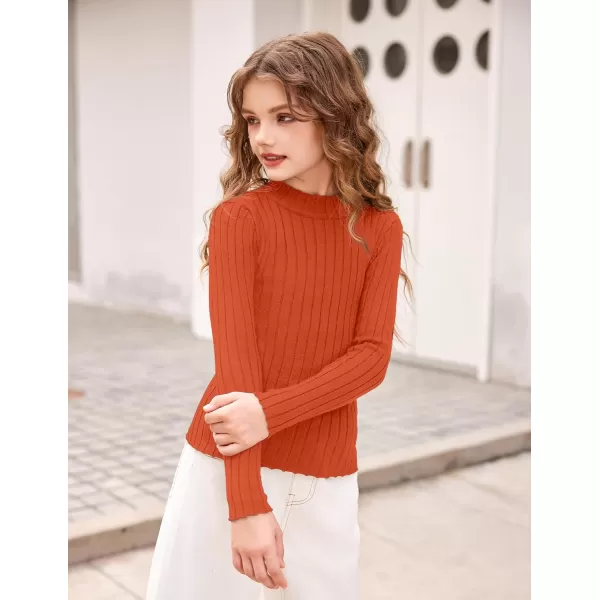 Arshiner Girls Shirts Half Turtleneck Long Sleeve Tops Casual Knitted Slim Fit Pullover Blouse Tee