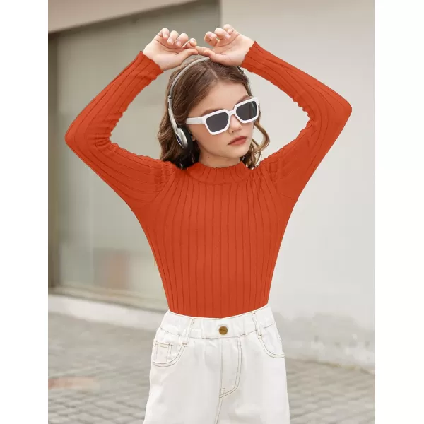Arshiner Girls Shirts Half Turtleneck Long Sleeve Tops Casual Knitted Slim Fit Pullover Blouse Tee