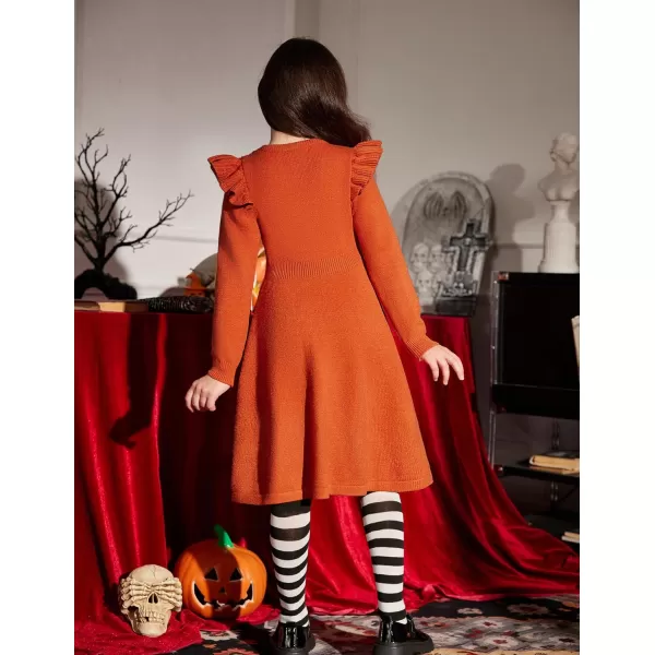Arshiner Girls Sweater Dress Fall Winter Lantern Long Sleeve Cable Knit Pullover Midi Dresses