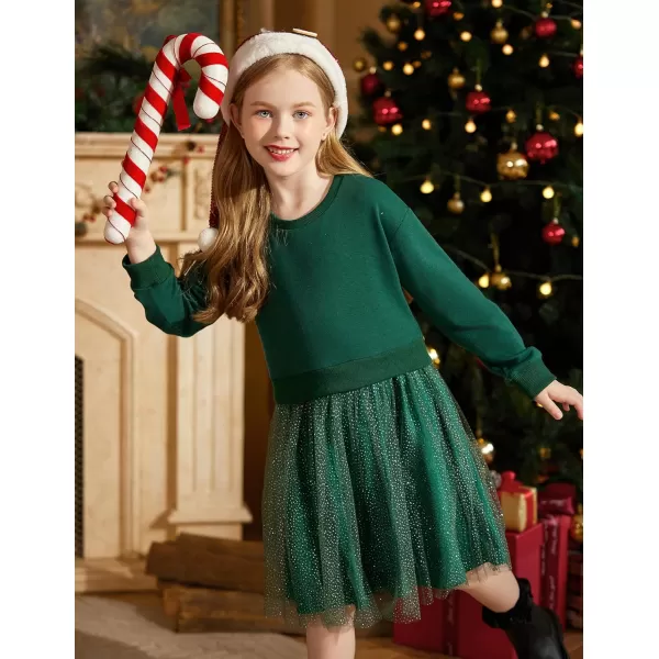 Arshiner Toddler Long Sleeve Dress Patchwork Tulle Tutu Girls Birthday Party Dresses Fall Clothes Size 2-6