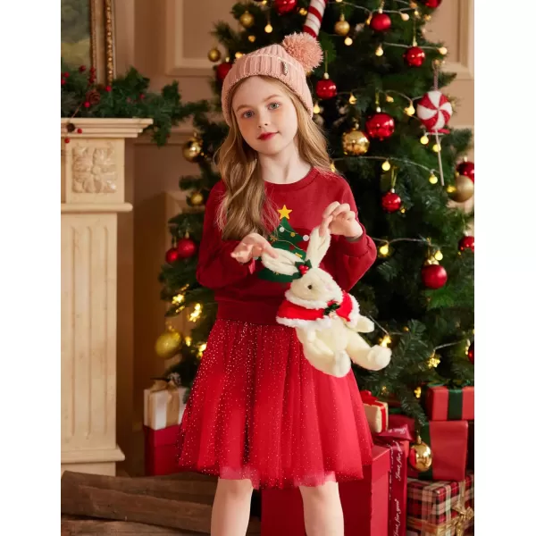Arshiner Toddler Long Sleeve Dress Patchwork Tulle Tutu Girls Birthday Party Dresses Fall Clothes Size 2-6