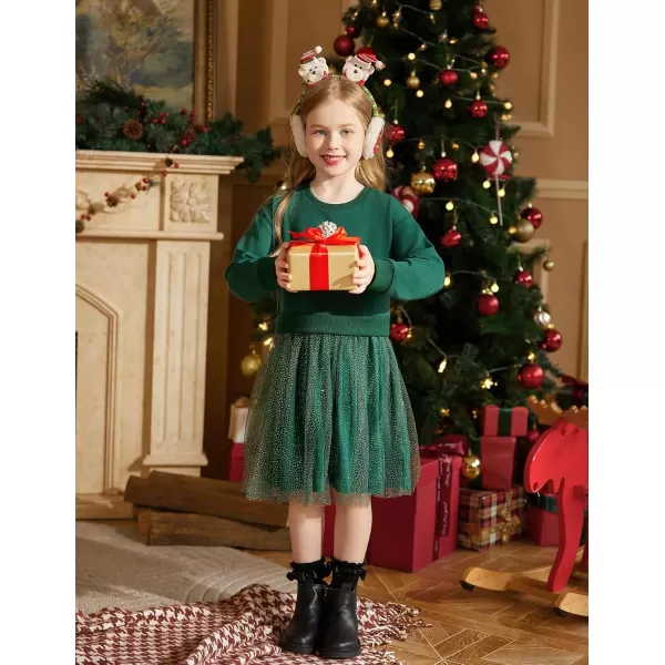 Arshiner Toddler Long Sleeve Dress Patchwork Tulle Tutu Girls Birthday Party Dresses Fall Clothes Size 2-6