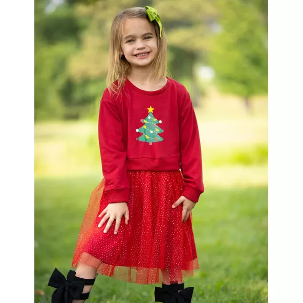 Arshiner Toddler Long Sleeve Dress Patchwork Tulle Tutu Girls Birthday Party Dresses Fall Clothes Size 2-6