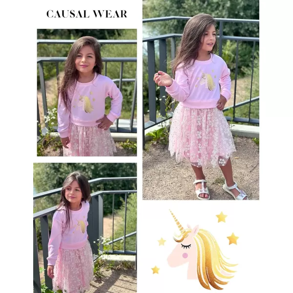 Arshiner Toddler Long Sleeve Dress Patchwork Tulle Tutu Girls Birthday Party Dresses Fall Clothes Size 2-6