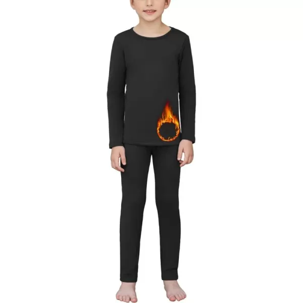 Arshienr Boys Thermal Underwear Set 2-Piece Base Layer Fleece Lined Long Johns Top Bottom Warm Set for Cold Weather