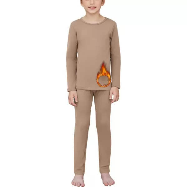 Arshienr Boys Thermal Underwear Set 2-Piece Base Layer Fleece Lined Long Johns Top Bottom Warm Set for Cold Weather