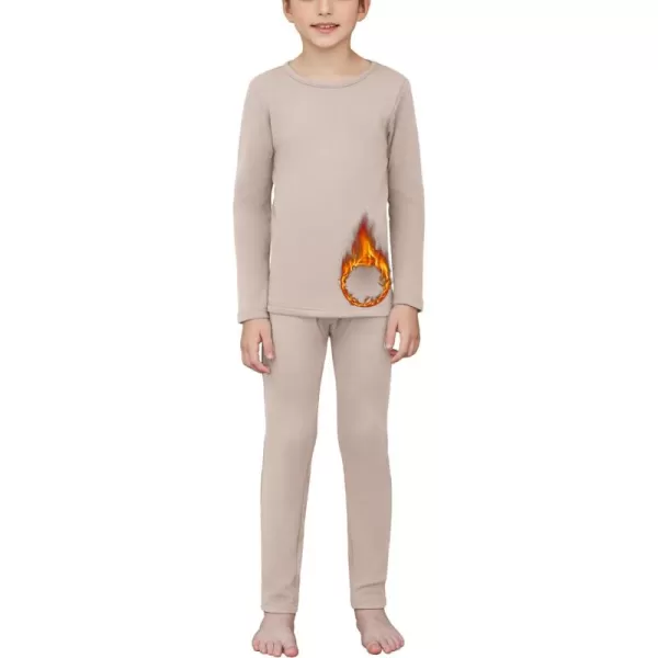 Arshienr Boys Thermal Underwear Set 2-Piece Base Layer Fleece Lined Long Johns Top Bottom Warm Set for Cold Weather