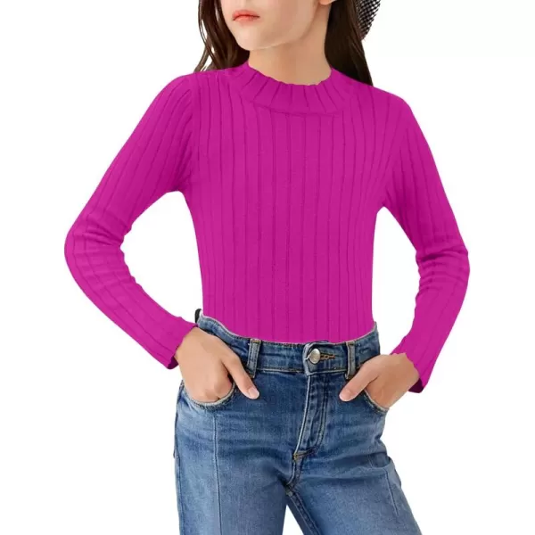 Arshiner Girls Shirts Half Turtleneck Long Sleeve Tops Casual Knitted Slim Fit Pullover Blouse Tee