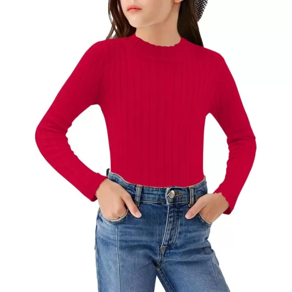 Arshiner Girls Shirts Half Turtleneck Long Sleeve Tops Casual Knitted Slim Fit Pullover Blouse Tee
