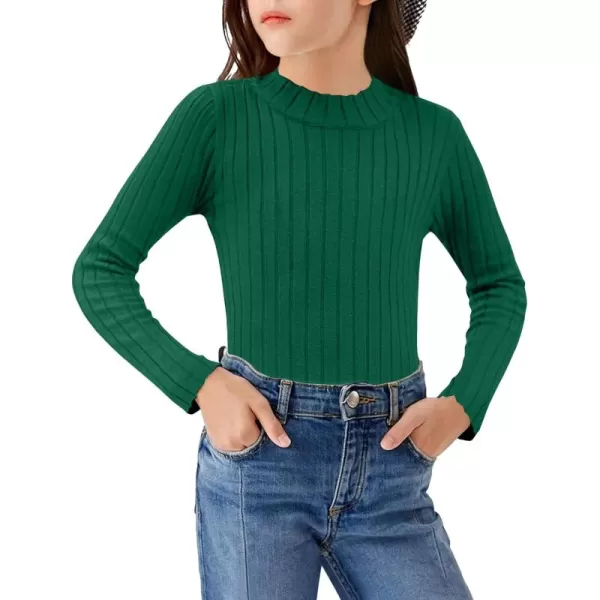 Arshiner Girls Shirts Half Turtleneck Long Sleeve Tops Casual Knitted Slim Fit Pullover Blouse Tee