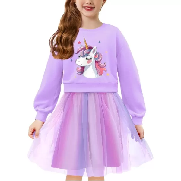 Arshiner Toddler Long Sleeve Dress Patchwork Tulle Tutu Girls Birthday Party Dresses Fall Clothes Size 2-6