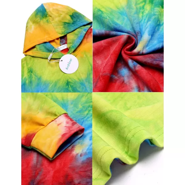 Arshiner Girl's 2 Piece Tie-dye Pullover Hooded Sweatshirt Set Sweatsuits and Sweatpants