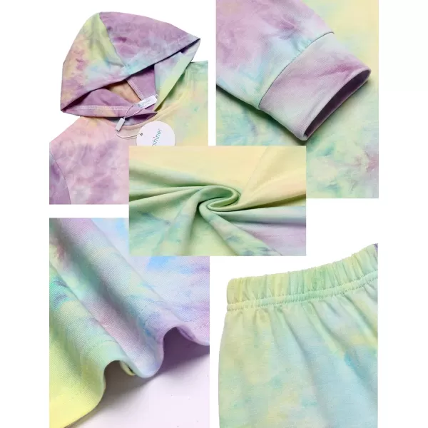 Arshiner Girl's 2 Piece Tie-dye Pullover Hooded Sweatshirt Set Sweatsuits and Sweatpants