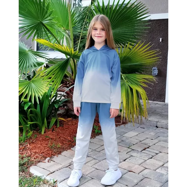 Arshiner Girl's 2 Piece Tie-dye Pullover Hooded Sweatshirt Set Sweatsuits and Sweatpants