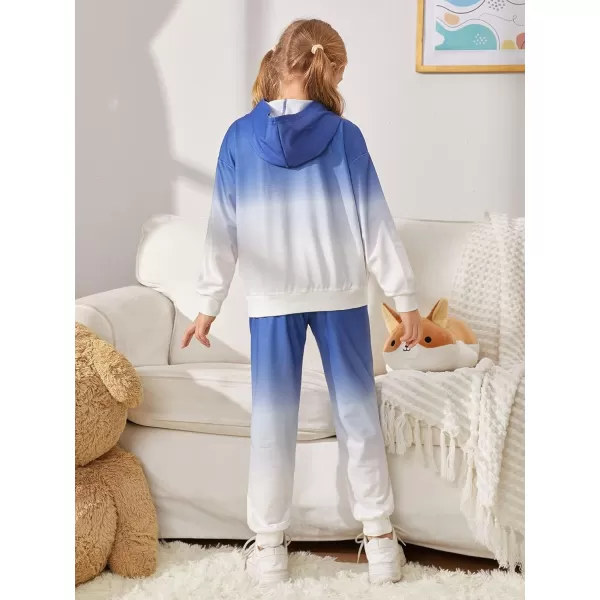 Arshiner Girl's 2 Piece Tie-dye Pullover Hooded Sweatshirt Set Sweatsuits and Sweatpants
