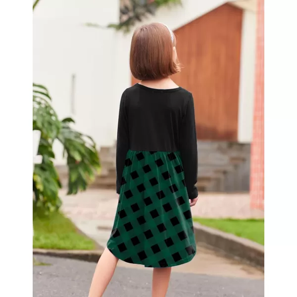 Arshiner Girls Dress Kids Holiday Casual Long Sleeve High Low Swing Midi Dresses
