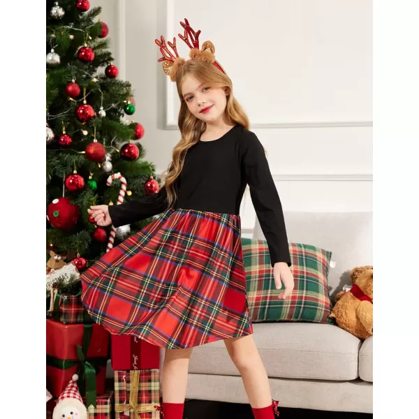Arshiner Girls Dress Kids Holiday Casual Long Sleeve High Low Swing Midi Dresses