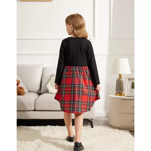 Arshiner Girls Dress Kids Holiday Casual Long Sleeve High Low Swing Midi Dresses