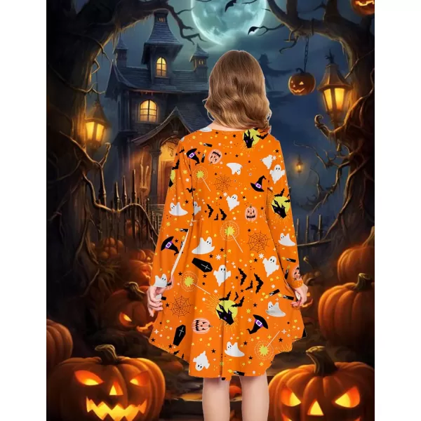 Arshiner Girls Dress Kids Holiday Casual Long Sleeve High Low Swing Midi Dresses