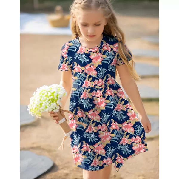 Arshiner Girls Dress Kids Holiday Casual Long Sleeve High Low Swing Midi Dresses