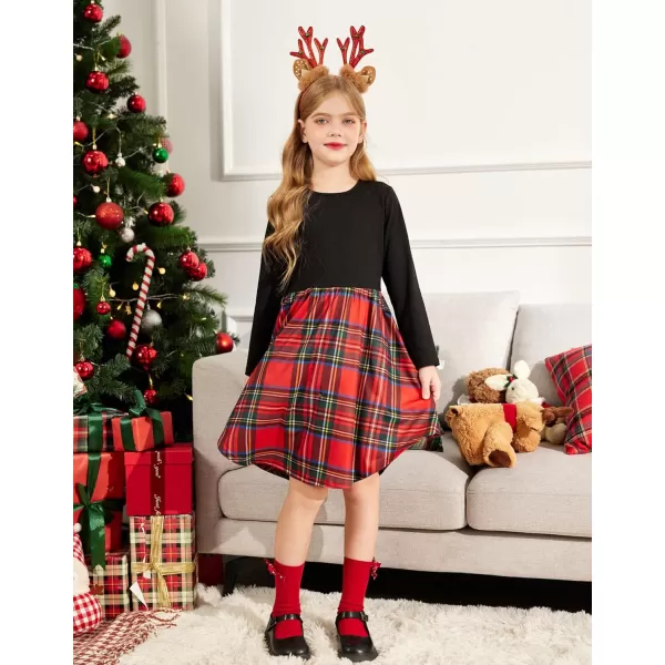 Arshiner Girls Dress Kids Holiday Casual Long Sleeve High Low Swing Midi Dresses