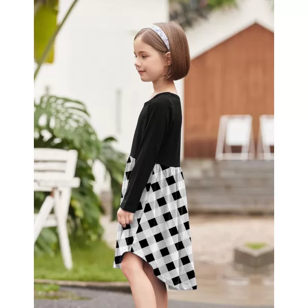 Arshiner Girls Dress Kids Holiday Casual Long Sleeve High Low Swing Midi Dresses