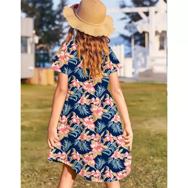 Arshiner Girls Dress Kids Holiday Casual Long Sleeve High Low Swing Midi Dresses