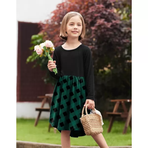 Arshiner Girls Dress Kids Holiday Casual Long Sleeve High Low Swing Midi Dresses